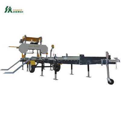 목재 절단 기계 트레일러와 함께 톱mill MOQ 1 18HP 수동 가솔린 디젤 가솔린